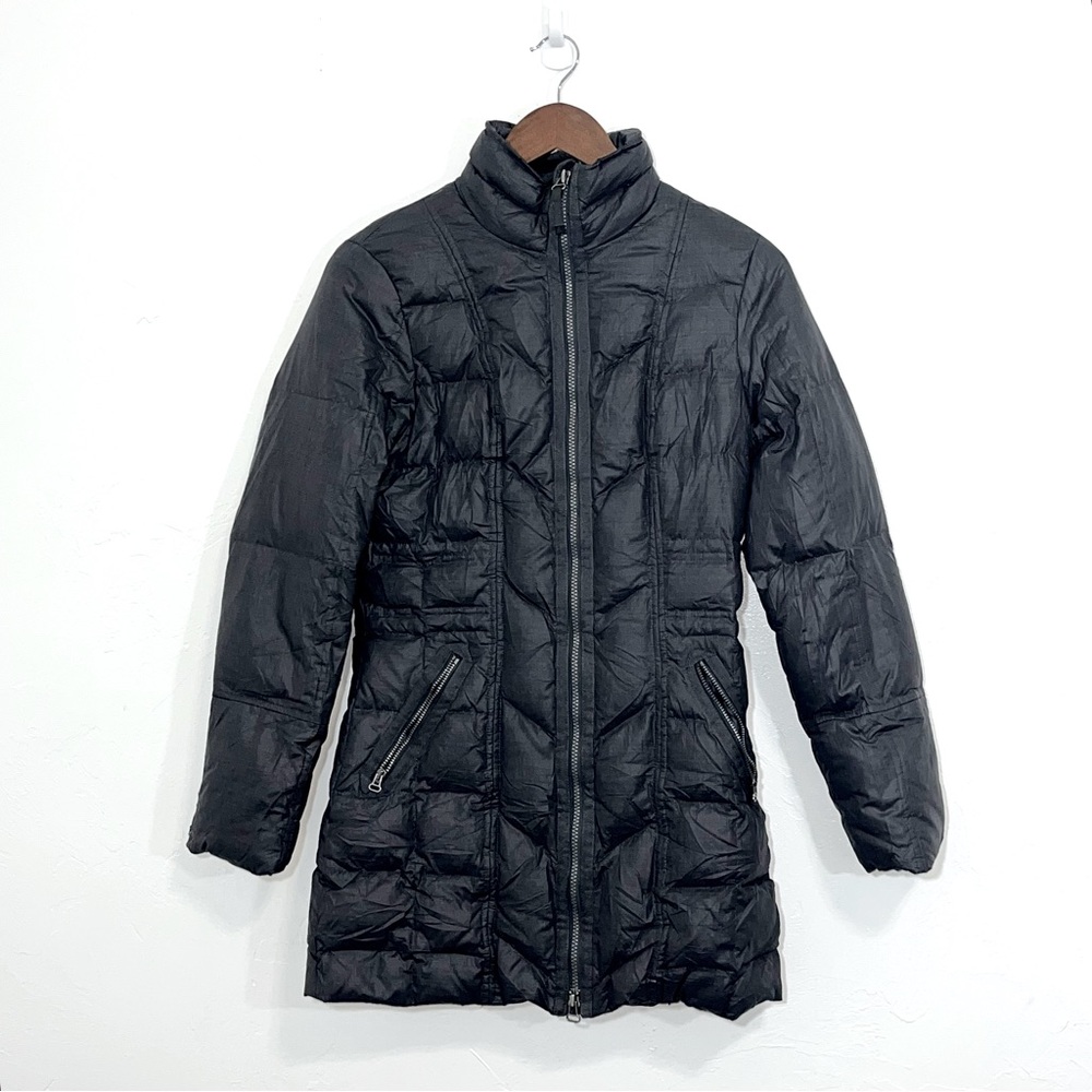Prana Charcoal Gray Mid length Puffer Coat